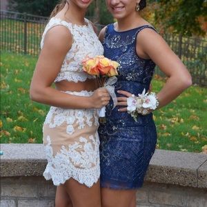 Sherri Hill Two Piece White Lace Dress